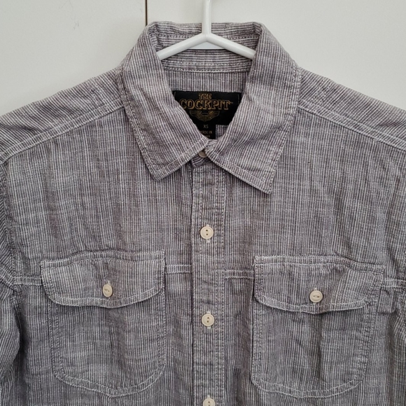 Grey short sleeve button down - Picture 2 of 3